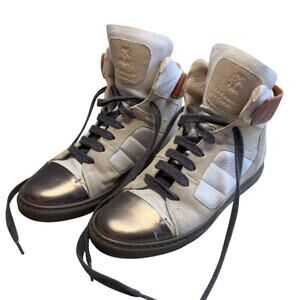 Brunello Cucinelli High Top Sneakers Shoes Leather Suede Size Women’s 37 US 7